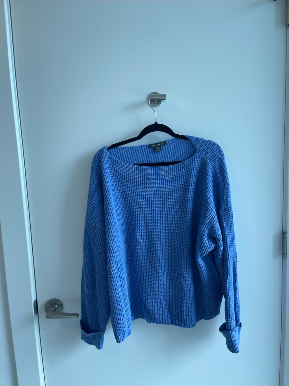 French Connection Relaxed Waffle Knit Women's Sweater in Blue/ Purple